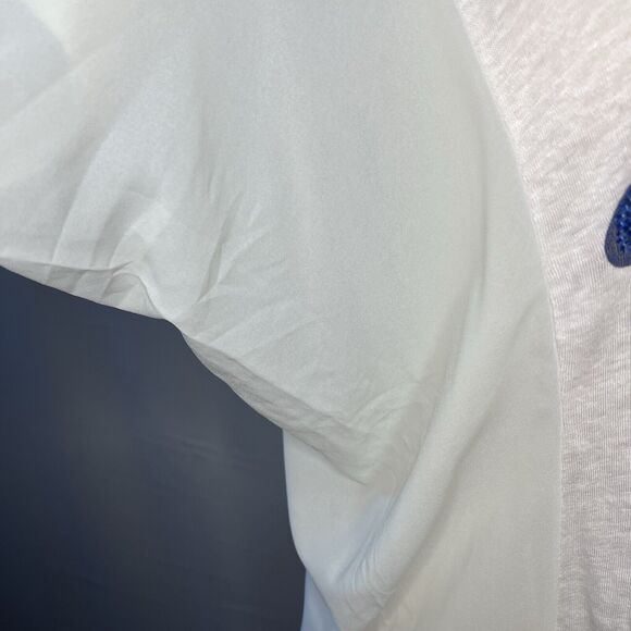 Mos Mosh Women's Cream Listen to Heart Peace Sequin Linen Size Medium Gosh Tee - Picture 4 of 9